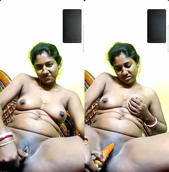 Amateur village horny xxx with bhabi fingering with carrot